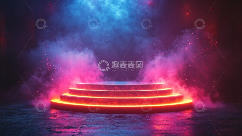 高清大图下载【趣麦麦图】暗红背景中的讲台