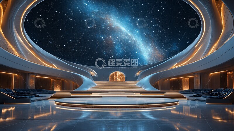 高清大图下载【趣麦麦图】圆形舞台与多级观众席