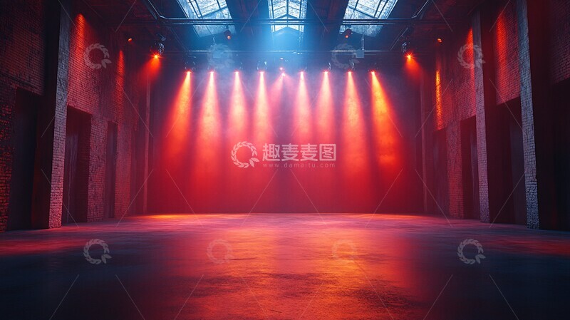 高清大图下载【趣麦麦图】低垂聚光灯舞台2