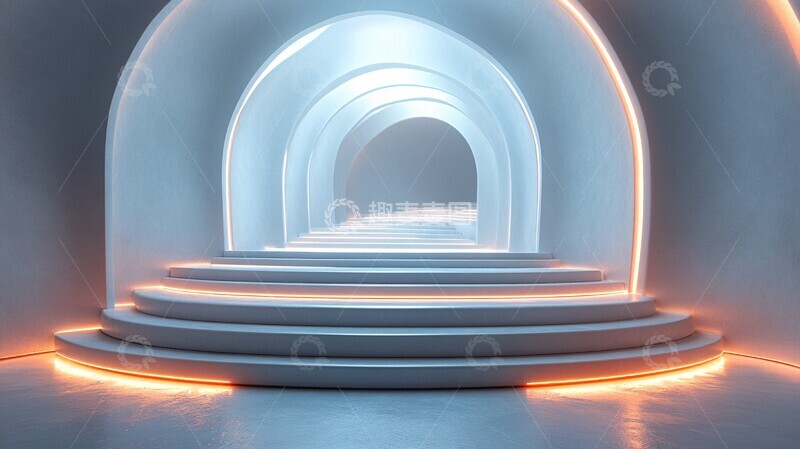高清大图下载【趣麦麦图】科技背景空舞台1