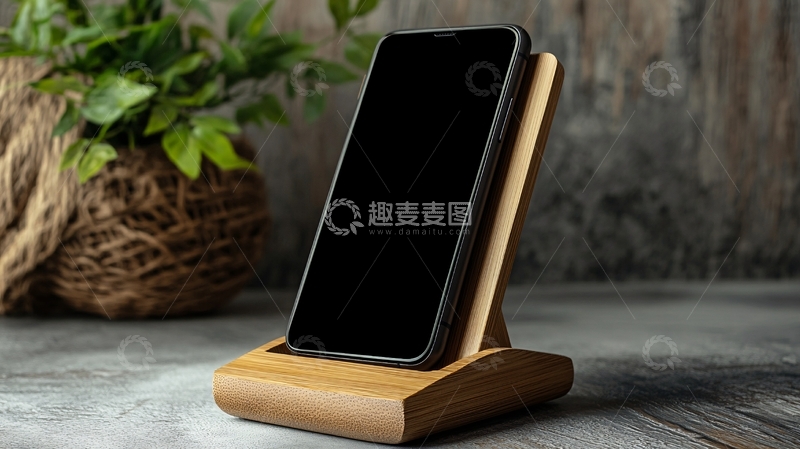高清大图下载【趣麦麦图】木质手机支架静物图671