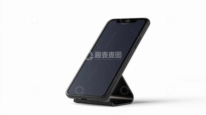 高清大图下载【趣麦麦图】黑色手机支架上的手机870