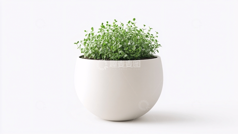 高清大图下载【趣麦麦图】-白色花盆中的绿色植物741