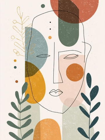 抽象人脸插画艺术作品077