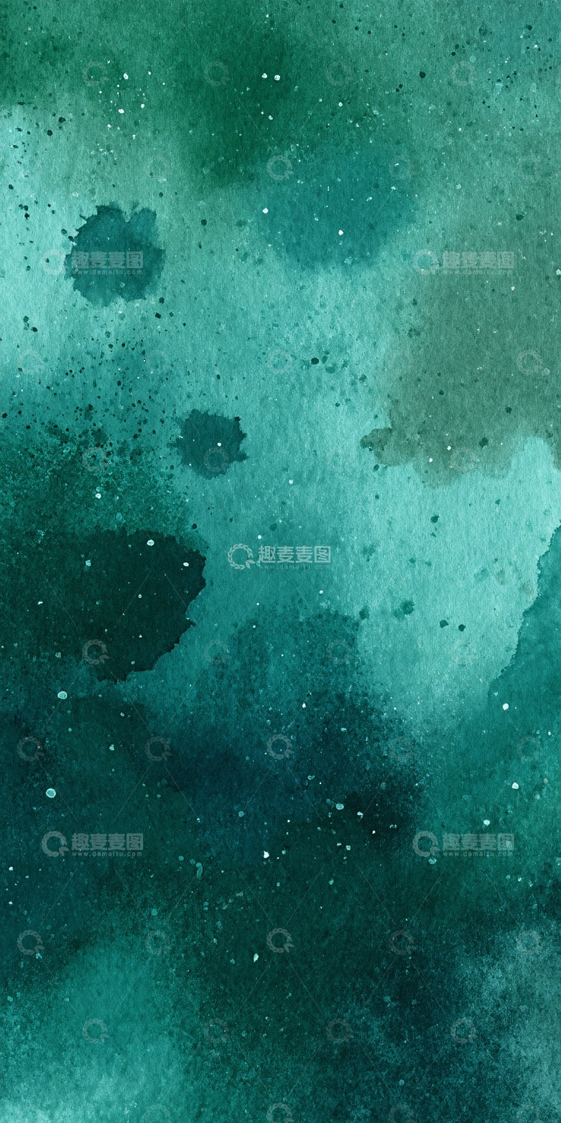 高清大图下载【趣麦麦图】-蓝绿色水彩风格背景图104