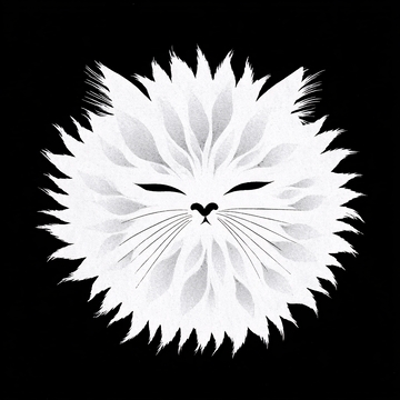 抽象白猫插画图案031