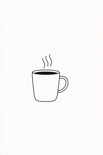 简约线条咖啡杯插画906