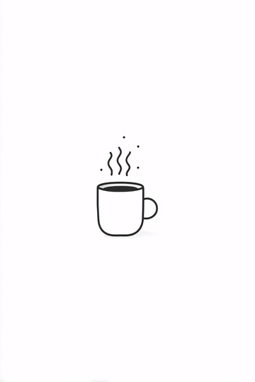 简约线条咖啡杯插画813