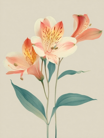 粉色花卉插画799