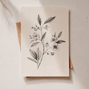 手绘花卉卡片插画345