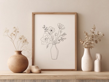 简约花瓶花卉装饰画展示587