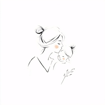 母女亲昵互动插画772