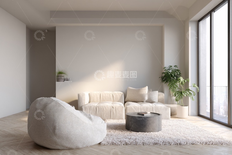 高清大图下载【趣麦麦图】-简约现代风格客厅室内场景550