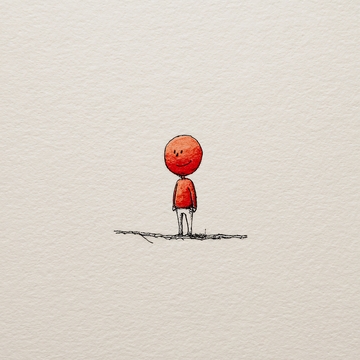 简约插画中的红色小人386