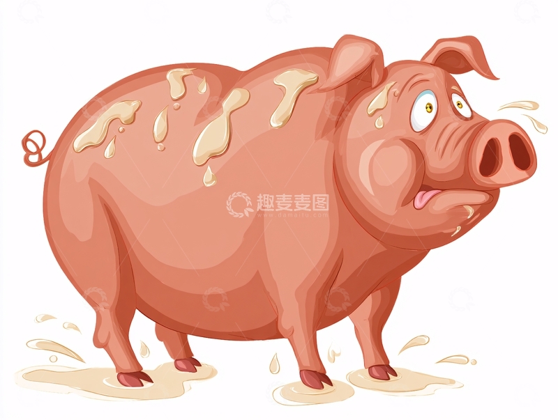 高清大图下载【趣麦麦图】卡通小猪形象插画512