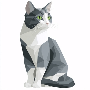低多边形风格猫咪插画493