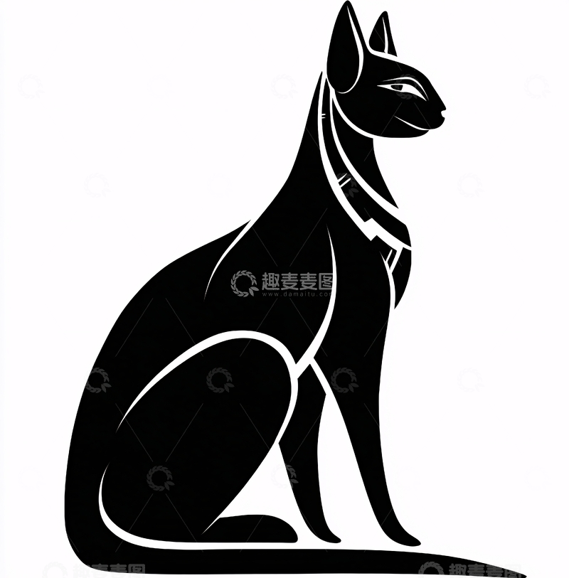 高清大图下载【趣麦麦图】黑猫插画形象609