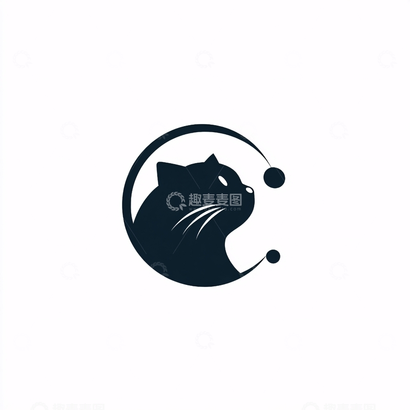 高清大图下载【趣麦麦图】黑猫轮廓简约图标217