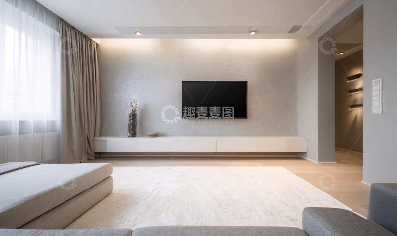 高清大图下载【趣麦麦图】-现代简约风客厅室内场景245