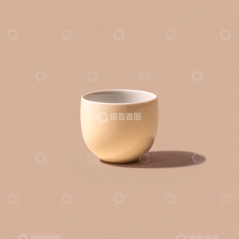 高清大图下载【趣麦麦图】-简约米色陶瓷杯静物图221