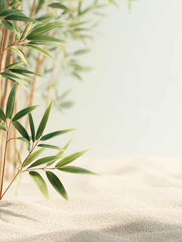 沙地上的翠绿竹子256