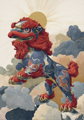 云端瑞兽插画206