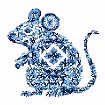 蓝调像素风老鼠插画652