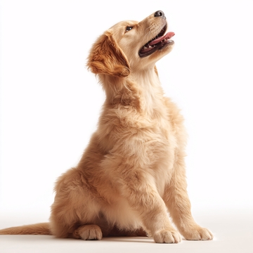 可爱金毛犬抬头瞬间069
