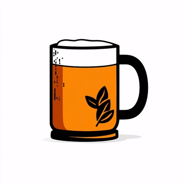 插画风格啤酒杯图案724