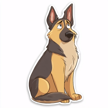 卡通德国牧羊犬插画950