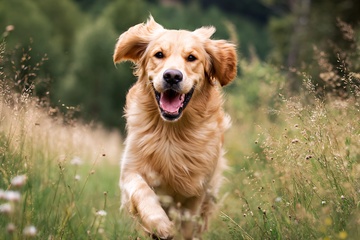 奔跑的金毛犬863