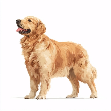 站立的金毛犬插画188