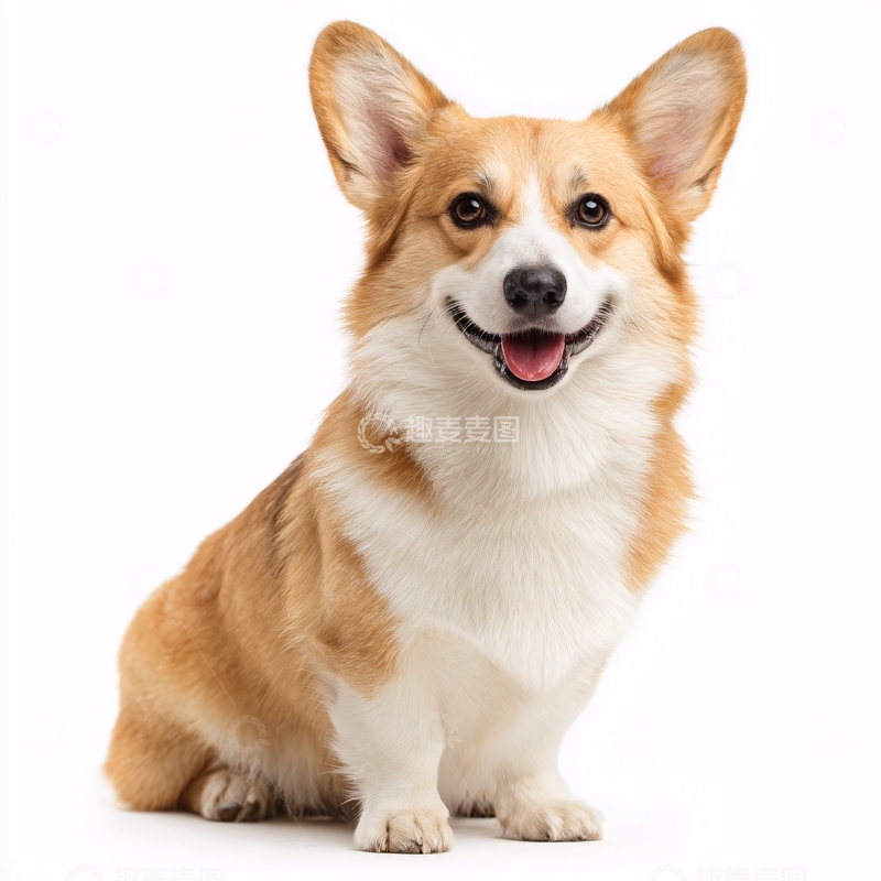高清大图下载【趣麦麦图】可爱坐姿柯基犬宠物照片287