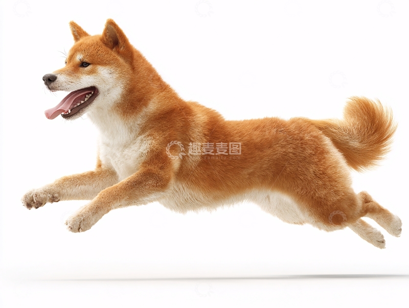 高清大图下载【趣麦麦图】跳跃的柴犬插画814