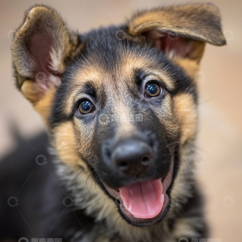 高清大图下载【趣麦麦图】-可爱德国牧羊犬幼犬特写442