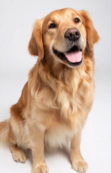 可爱金毛犬正面坐姿特写818