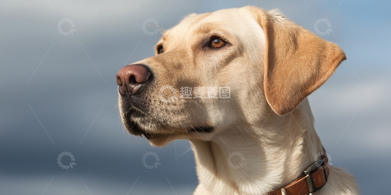 高清大图下载【趣麦麦图】仰望天空的拉布拉多犬758