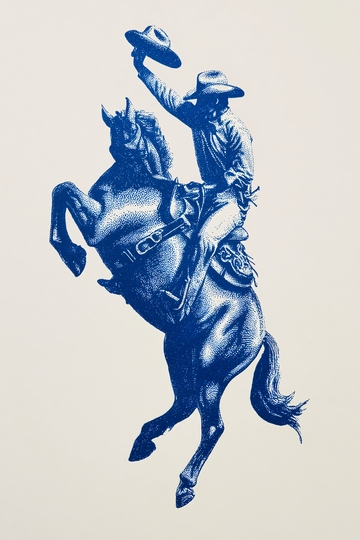 牛仔骑马英姿插画135