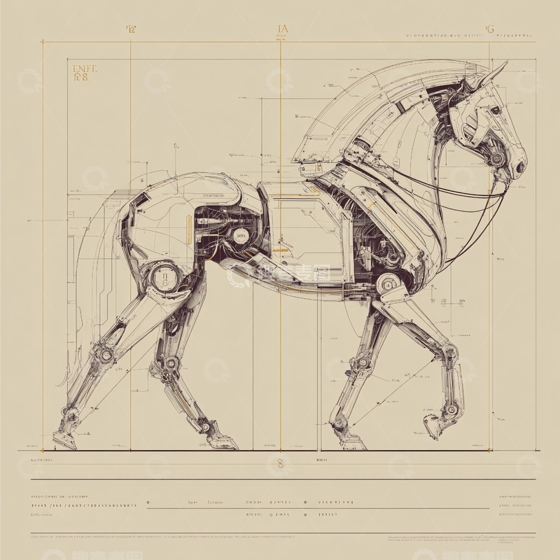 高清大图下载【趣麦麦图】机械马工程设计插画773