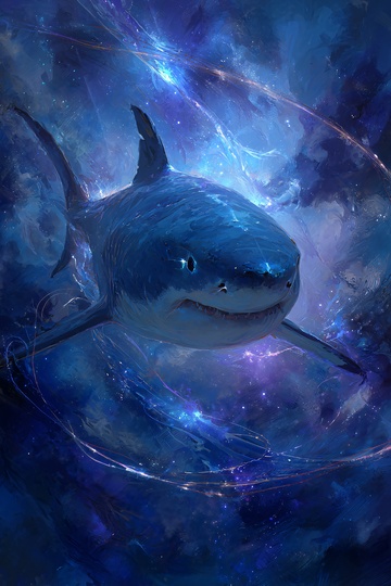 梦幻星空下的深海鲨鱼487