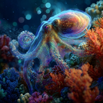 梦幻深海章鱼插画350