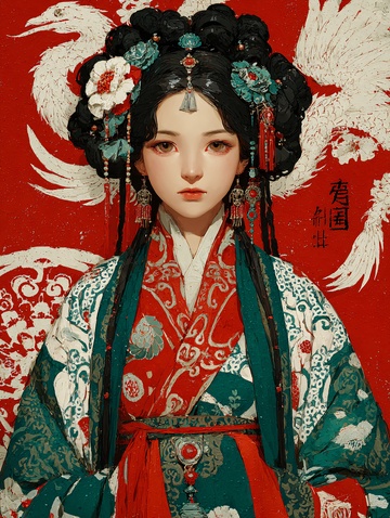 古风汉服女子插画710