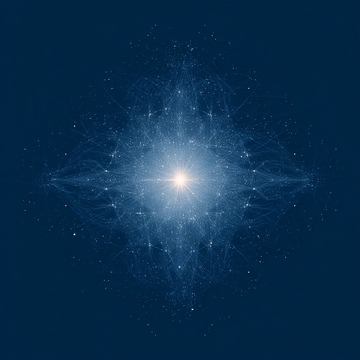 蓝色星芒科技感插画背景788