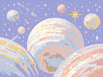 梦幻宇宙行星插画852840
