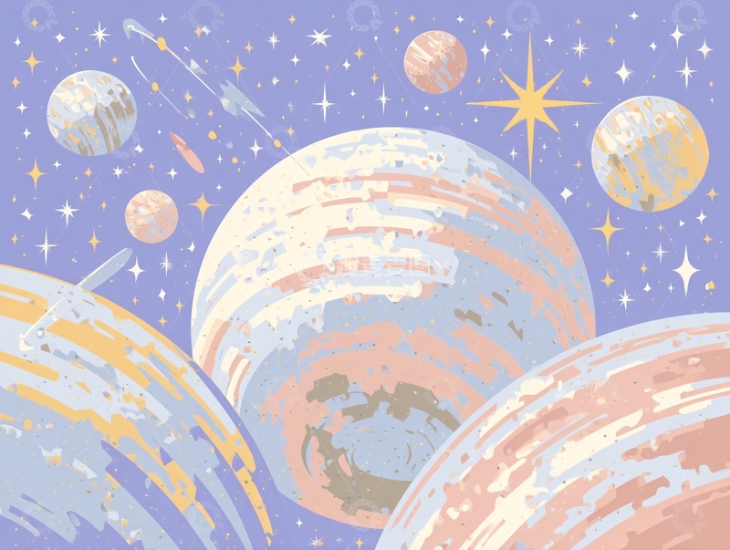 高清大图下载【趣麦麦图】-梦幻宇宙行星插画852840