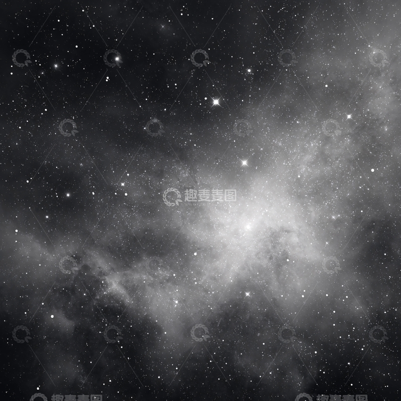 高清大图下载【趣麦麦图】梦幻黑白星空景象299