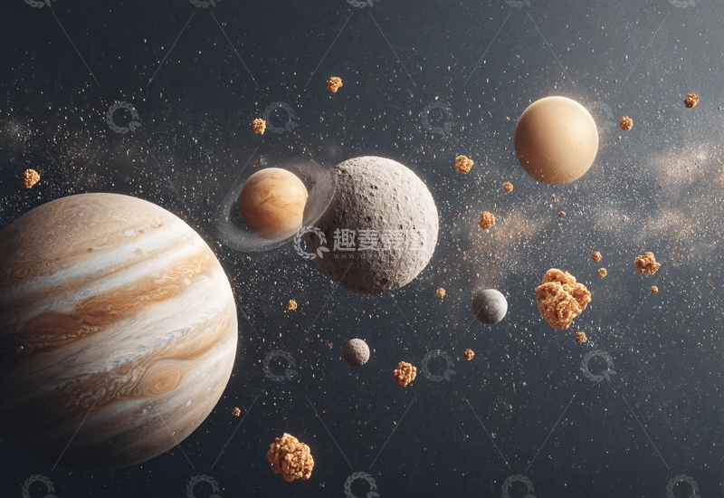 高清大图下载【趣麦麦图】-宇宙中的行星与小行星080