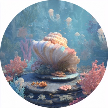 梦幻海底贝壳珊瑚场景196