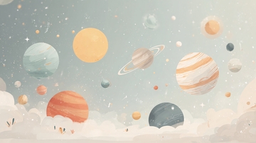 梦幻宇宙行星插画352