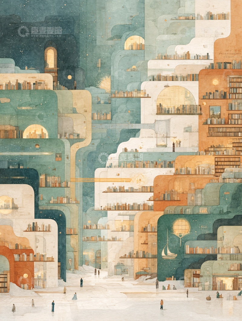 高清大图下载【趣麦麦图】奇幻建筑插画场景782